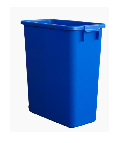 Poubelle de tri rectangulaire 60 Litres bleue sans couvercle