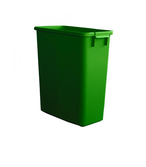 Poubelle de tri rectangulaire 60 Litres verte sans couvercle