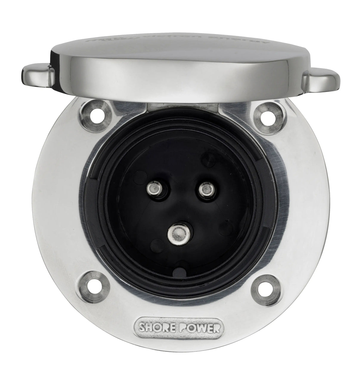 Prise d'alimentation inoxydable avec couvercle (2p/3w) Victron (250V / 32A)