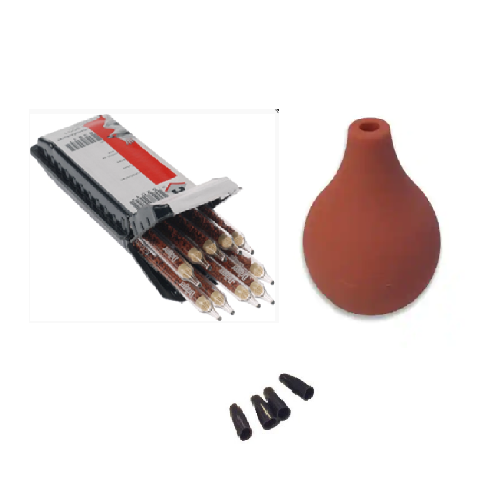 Kit de contrôle d'étanchéité à l'air (3 éléments poire + 10 tubes fumigènes+bouchons obturateurs) - DRAGER