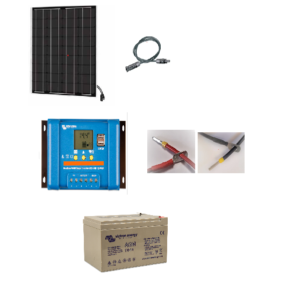 KIT solaire 50WC decouverte DC avec cablage adapté