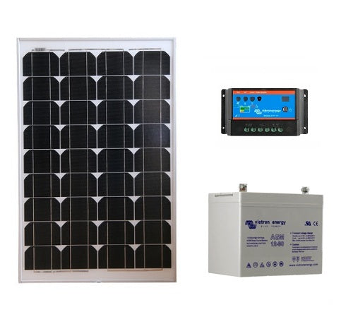 Kit Photovoltaique 55 Wc VICTRON - 12V et batterie 38Ah