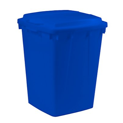 Poubelle de tri bleue rectangulaire 90 litres sans couvercle