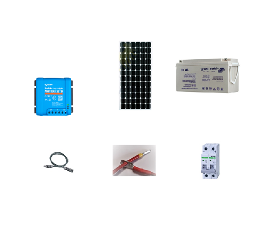 Kit solaire camping car 300WC panneau rigide et 1KWH en plomb