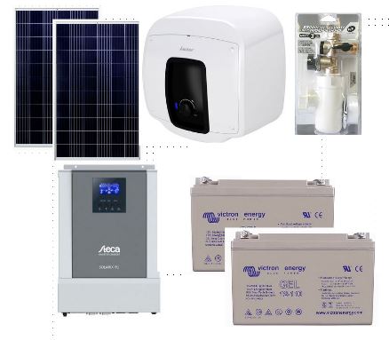 kit solaire offgrid avec chauffe eau electrique 30 litres