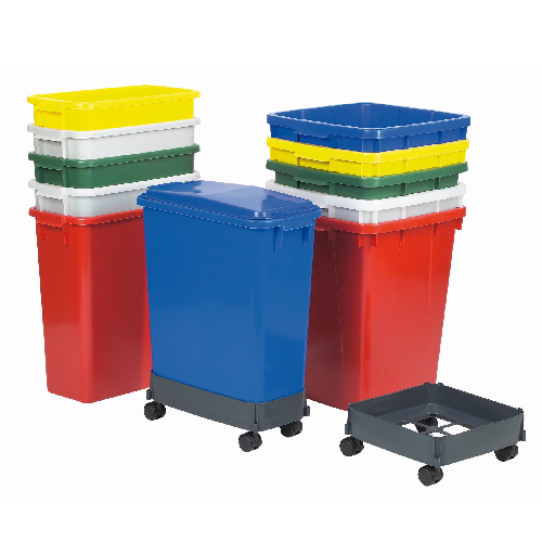 Poubelle de tri verte rectangulaire 90 litres sans couvercle