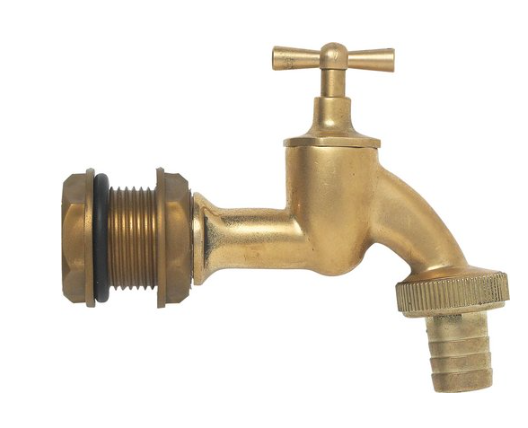 ensemble robinet laiton 3/4'' Garantia avec traversée de cloison