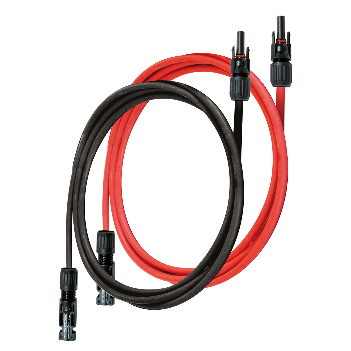 2 rallonges solaires de 1M noir et rouge 4 mm2