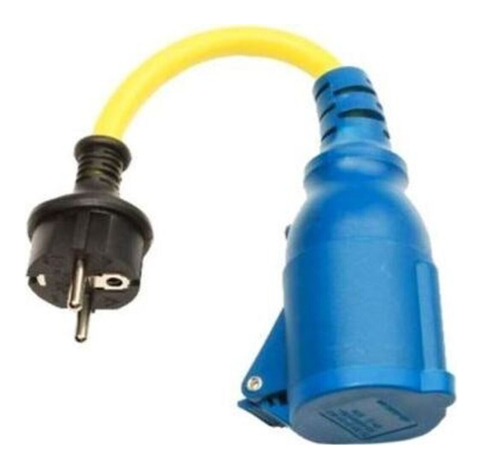 Cordon adaptateur Schuko male et femelle CEE avec clapet