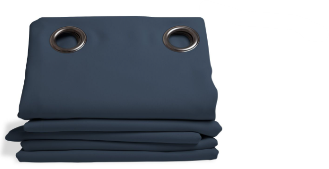 Rideau isolant thermique HIVER couleur  bleu ardoise 145X260 cm